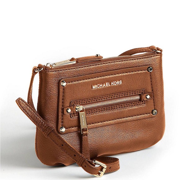 Michael Kors Tan Leather Crossbody Bag - Picture 1 of 6